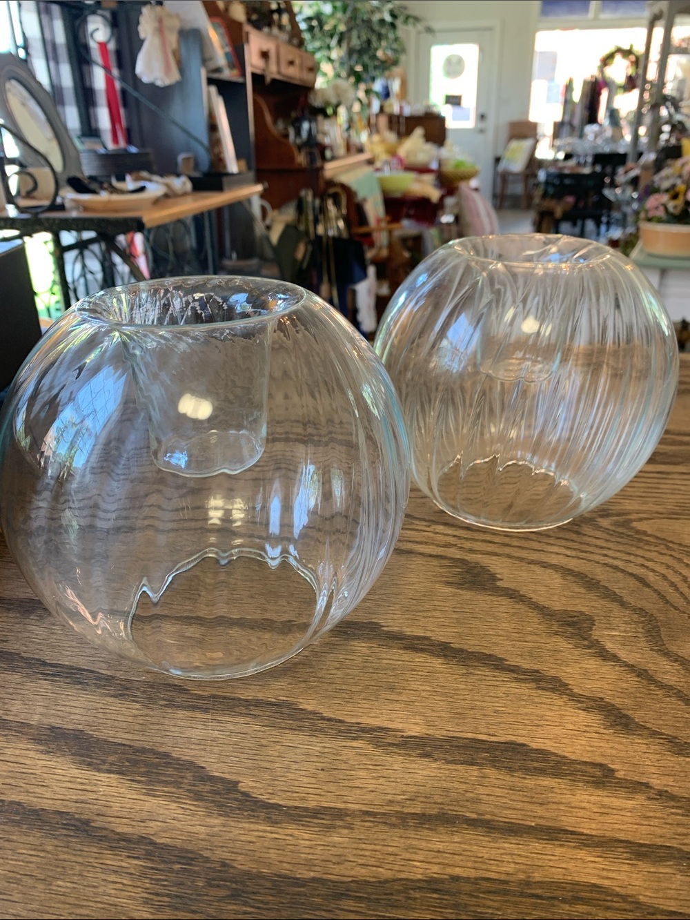 Optic glass candle holders